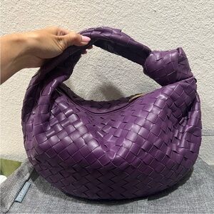Bottega Veneta Teen Jodie Purple Woven Hobo Bag